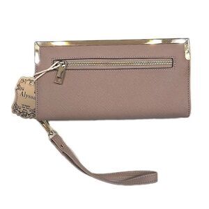 NWT ALYSSA Zip Around Wristlet/Wallet w Outer Zippered Pocket Vegan Leather